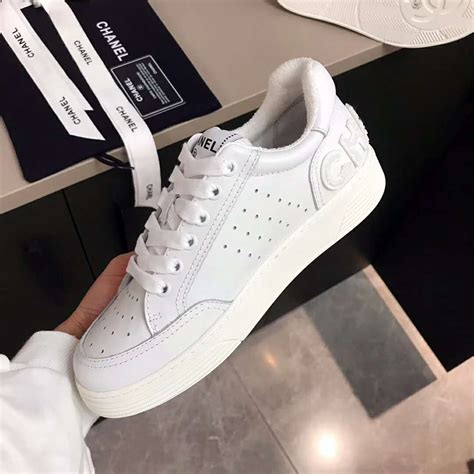 sneakers chanel blanche|Chanel white sneakers for women.